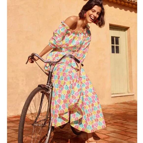 Boden Colorful Leaf Print Mini Dress - Picture 11 of 11